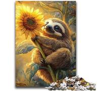 1000 Piece Jigsaw Puzzles for Teenagers Gifts Sunflower Sloth Teenager Puzzles,Educational Games Wall Decoration Unique Birthday And Xmas Gifts (26x38cm)