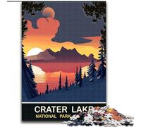 1000 Piece Jigsaw Puzzles for Teenagers Gifts Sunset in Crater Lake, for 14+ Challenging Game As A Gift for The Whole Family And Friends 26x38cm