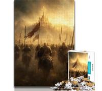 1000 Piece Jigsaw Puzzles for Teenagers Gifts Ten Medieval Angel Knights,Stress Reliever Difficult Challenge with Matching Poster And Trivia Sheet 50x75cm