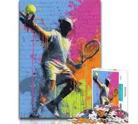 1000 Piece Jigsaw Puzzles for Teenagers Gifts Tennis Oil Painting Jigsaw,Educational Games Home Decoration Suitable for Desktop Decoration (size 75x50cm)