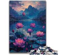 1000 Piece Jigsaw Puzzles for Teenagers Gifts The Lotus Blossom 1000 Pieces for Adults,Toys Educational Games Stress Relieving Unique Birthday And Gifts (26x38cm)