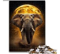 1000 Piece Jigsaw Puzzles for Teenagers Gifts The Moon And The Elephant,Stress Reliever Difficult Challenge with Matching Poster And Trivia Sheet 50x75cm