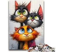 1000 Piece Jigsaw Puzzles for Teenagers Gifts Three Cats Educational Games Home Decoration Artists Collection, Fine Art 50x75cm