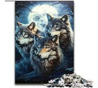 1000 Piece Jigsaw Puzzles for Teenagers Gifts Three Wolves, Suitable for Ages 14 And Up Home Educational Games DIY Toys Artwork Gift (Size 50x75cm)