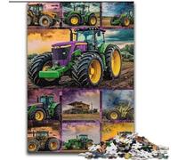 1000 Piece Jigsaw Puzzles for Teenagers Gifts Tractor Collage, Analysis And Logic with Fully Interlocking Randomly Shaped Pieces for And Age 14 Years Up (Size50x75cm)