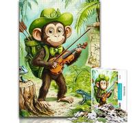 1000 Piece Jigsaw Puzzles for Teenagers Gifts Traveling Monkey,Stress Reliever Difficult Challenge Is Ideal As Gifts for The Whole Family 38x26cm