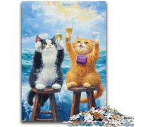 1000 Piece Jigsaw Puzzles for Teenagers Gifts Two Cats Educational Games Home Decoration Artists Collection, Fine Art 26x38cm
