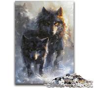 1000 Piece Jigsaw Puzzles for Teenagers Gifts Two Wolves Educational Games Home Decoration Artists Collection, Fine Art 26x38cm