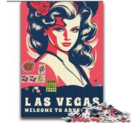 1000 Piece Jigsaw Puzzles for Teenagers Gifts Vegas Girl in Blue, for 14+ Challenging Game As A Gift for The Whole Family And Friends 75x100cm