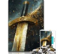 1000 Piece Jigsaw Puzzles for Teenagers Gifts Viking Knight Shield Puzzles,Decompressing Intellectual Educational Toy Perfect Decoration 26x38cm