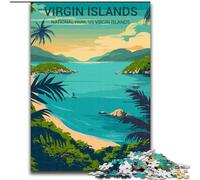 1000 Piece Jigsaw Puzzles for Teenagers Gifts Virgin Islands National Park Poster, for 14+ Challenging Game As A Gift for The Whole Family And Friends 26x38cm