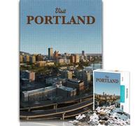 1000 Piece Jigsaw Puzzles for Teenagers Gifts Visit Portland,Help The Brain Exercise Addictive Toys to Cultivate Patience Wall Decoration (75x50cm)