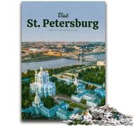 1000 Piece Jigsaw Puzzles for Teenagers Gifts Visit St Petersburg Stress Reliever Difficult Challenge Enhance Love between Couples (size 50x75cm)
