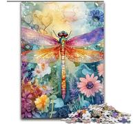 1000 Piece Jigsaw Puzzles for Teenagers Gifts Watercolor Dragonfly, Educational Toys Is Ideal As A Gift for The Whole Family (Size 26x38cm)