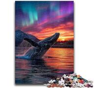 1000 Piece Jigsaw Puzzles for Teenagers Gifts Whales at Sunset Puzzles,Decompressing Intellectual Educational Toy Perfect Decoration (38x26cm)