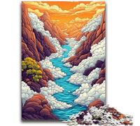 1000 Piece Jigsaw Puzzles for Teenagers Gifts Whimsical Sea of Clouds for Age 14+ Challenging To Complete But Fun And Humorous Great Gifts And Toys 26X38CM
