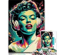 1000 Piece Jigsaw Puzzles for Teenagers Gifts Woman with Headphones,Stress Reliever Staycation Kill Time Parent-child Interaction 38x26cm