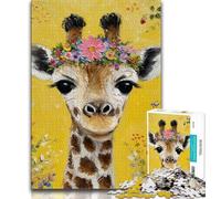 1000 Piece Jigsaw Puzzles for Teenagers Giraffe Oil Painting Teenager Puzzles,Toys Educational Games Stress Relieving Unique Birthday And Gifts (size 38x26cm)