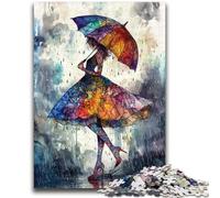 1000 Piece Jigsaw Puzzles for Teenagers Girl Holding An Umbrella Artistic Wall Decor & Birthday Gift Idea for Friends, Home Office 26x38cm