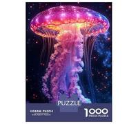 1000 Piece Jigsaw Puzzles for Teenagers Glowing Jellyfish in Deep Space Jigsaw for Adults Hands-on Game Pattern Assembly for Birthday, Chrismas 70x50cm/1000pcs