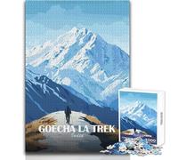 1000 Piece Jigsaw Puzzles for Teenagers Goechala Trek India Mountain Landscape Beautiful Design Game Difficult Challenge Gift For Birthdays Size 50x75cm