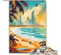 1000 Piece Jigsaw Puzzles for Teenagers Gold Coast Paradise, for And 14 Years And over for Educational Game Challenge Toy Gift for Birthdays 26x38cm