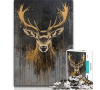 1000 Piece Jigsaw Puzzles for Teenagers Golden Deer Adult Puzzles,Learning Educational Toys Family Games Unique Birthday And Gifts 26x38cm