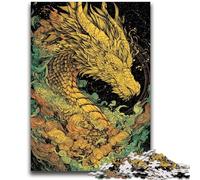 1000 Piece Jigsaw Puzzles for Teenagers Golden Dragon Educational Toys Unique Home Decor And Gifts for And Age 14 Years Up 26x38cm