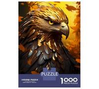 1000 Piece Jigsaw Puzzles for Teenagers Golden Eagle Bird Head Jigsaw for Adults Hands-on Game Pattern Assembly for Birthday, Chrismas 52x38cm/1000pcs