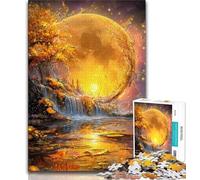 1000 Piece Jigsaw Puzzles for Teenagers Golden Moon 1000 Piece Puzzle,Challenging Family Activity Games DIY Toy for Home Wall Decor Gifts 38x26cm