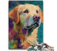 1000 Piece Jigsaw Puzzles for Teenagers Golden Retriever Oil Painting Puzzles,Decompressing Intellectual Educational Toy Perfect Decoration (38x26cm)