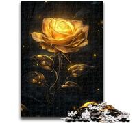 1000 Piece Jigsaw Puzzles for Teenagers Golden Rose Teenager Jigsaw,Birthday Present, Gifts, Wall Art for Age 14 Years Up (26x38cm)