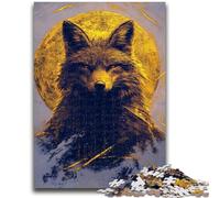 1000 Piece Jigsaw Puzzles for Teenagers Golden Wolf Fox Jigsaw,for Educational Game Challenge Toy Birthday Present, Gifts, Wall Art (75x50cm)