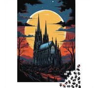 1000 Piece Jigsaw Puzzles for Teenagers Gothic Cathedral Sunset Adult Puzzles Family Games Difficult Challenge Deal As Gifts for The Whole Family 52x38cm/1000pcs