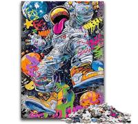 1000 Piece Jigsaw Puzzles for Teenagers Graffiti Astronaut Adult Jigsaw,Quiz Game for Is Ideal As A Gift for The Whole Family (50x75cm)