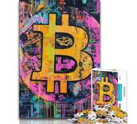 1000 Piece Jigsaw Puzzles for Teenagers Graffiti Bitcoin,Family Entertainment Toys Is Ideal As A Gift for The Whole Family (38x26cm)