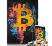 1000 Piece Jigsaw Puzzles for Teenagers Graffiti Bitcoin Teenager Jigsaw,Relax Games Is Ideal As A Gift for The Whole Family 26x38cm