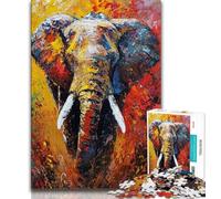 1000 Piece Jigsaw Puzzles for Teenagers Graffiti Elephant,Toys Educational Games Stress Relieving Artists Collection,Fine Art 75x50cm