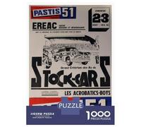 1000 Piece Jigsaw Puzzles for Teenagers Grand Criterium Stock Cars Pastis 51 Ereac Nantes 23 Aout 1960s Jigsaw for Adults DIY Toys Pattern Assembly Help The Brain Exercise 52x38cm/1000pcs