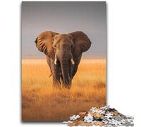 1000 Piece Jigsaw Puzzles for Teenagers Grassland Elephants Teenager Jigsaw,Birthday Present, Gifts, Wall Art for Age 14 Years Up (75x50cm)