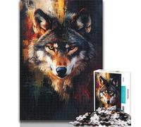 1000 Piece Jigsaw Puzzles for Teenagers Gray Wolf Adult Puzzles,Stress Reliever Staycation Kill Time Enhance Love between Couples 50x75cm