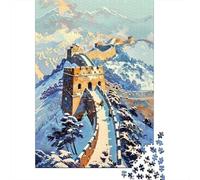 1000 Piece Jigsaw Puzzles for Teenagers Great Wall Winter Scenery Jigsaw for Adults DIY Toys Pattern Assembly Help The Brain Exercise 38x26cm/1000pcs