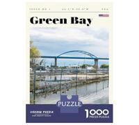 1000 Piece Jigsaw Puzzles for Teenagers Green Bay Travel Art Puzzle for Adults Brain Teaser Game Birthday Present Help The Brain Exercise 70x50cm/1000pcs