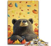 1000 Piece Jigsaw Puzzles for Teenagers Halloween Brown Bear Puzzles for Teenagers,Decompressing Intellectual Educational Toy Perfect Decoration (38x26cm)
