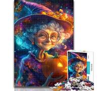 1000 Piece Jigsaw Puzzles for Teenagers Halloween Grandma Puzzles,Decompressing Intellectual Educational Toy Perfect Decoration 26x38cm
