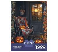 1000 Piece Jigsaw Puzzles for Teenagers Halloween Porch with Jack-o-Lanterns Jigsaw for Adults DIY Toys Pattern Assembly Help The Brain Exercise 70x50cm/1000pcs