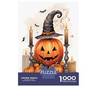 1000 Piece Jigsaw Puzzles for Teenagers Halloween Pumpkins & Witch Hat Jigsaw for Adults Relax Games Hand Speed Race Deal As Gifts for The Whole Family 38x26cm/1000pcs