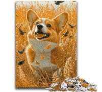 1000 Piece Jigsaw Puzzles for Teenagers Happy Corgi Challenging Game And Family Play Educational Game for Birthday, Chrismas 50x75cm