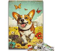 1000 Piece Jigsaw Puzzles for Teenagers Happy Corgi Challenging Game And Family Play Educational Game for Birthday, Chrismas 26x38cm