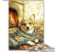 1000 Piece Jigsaw Puzzles for Teenagers Happy Corgi, Learning Educational Toys Family Games Unique Birthday And Gifts (Size 50x75cm)